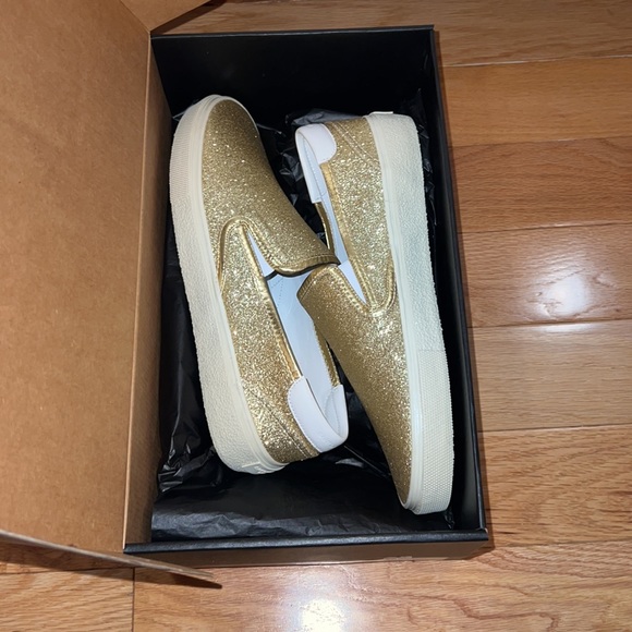 YSL Saint Laurent Mens Metallic Gold Slip-Ons - Picture 7 of 9